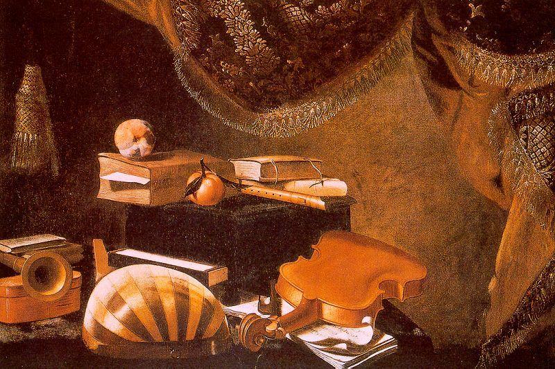 Evaristo Baschenis Still Life with Musical Instruments_a oil painting image